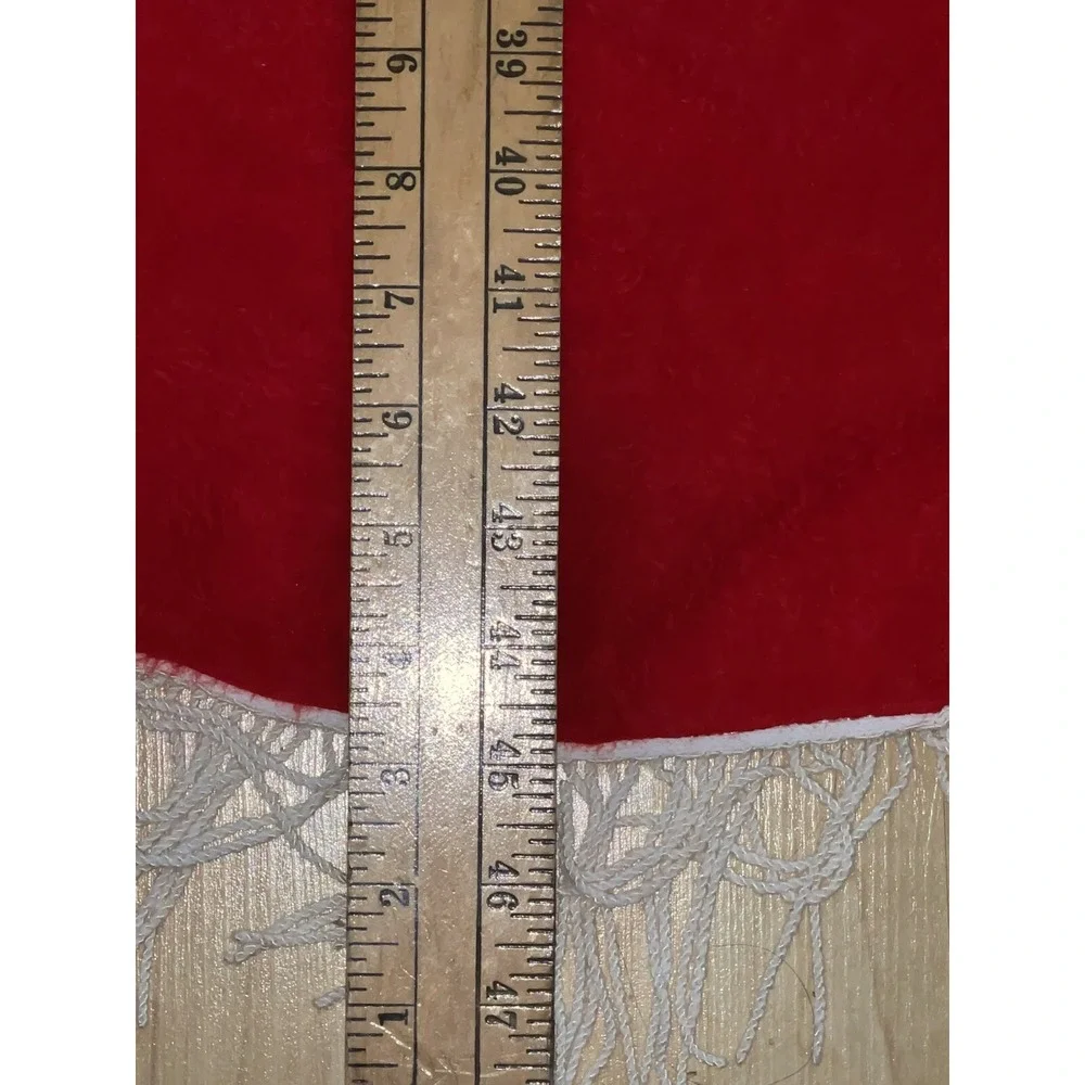Vintage Red Shag Christmas Tree Skirt‎ 45